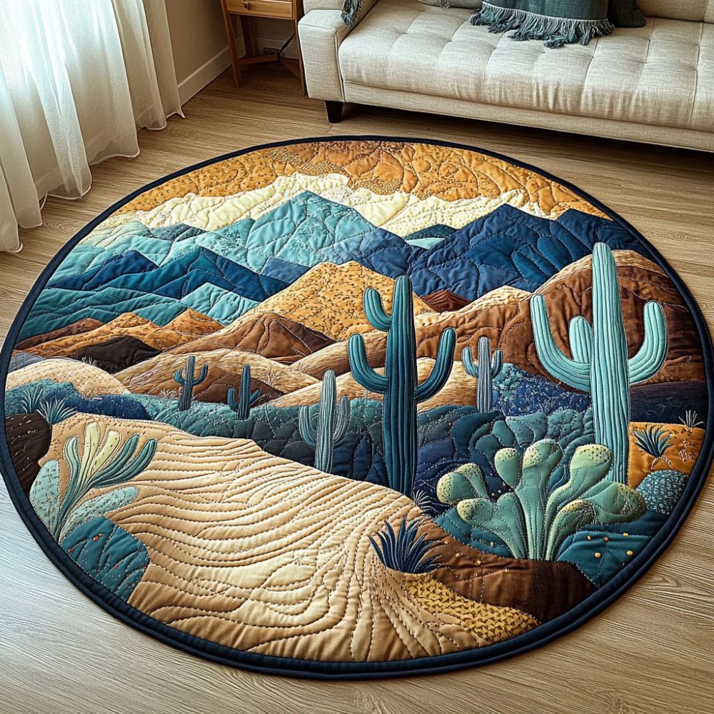 Desert Mirage Quilted Round Mat