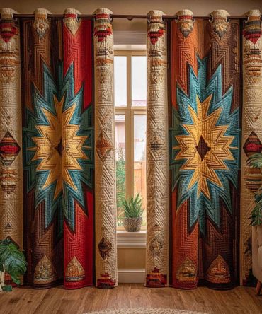 Desert Summit Diamond Quilted Curtains