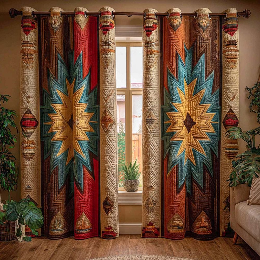 Desert Summit Diamond Quilted Curtains