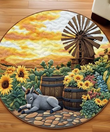 Desert Sunset Nap Quilted Round Mat