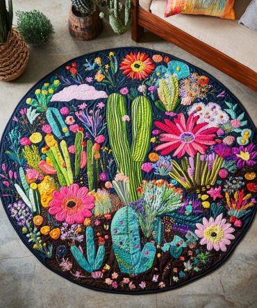 Desert Vibes Retreat Quilted Round Mat