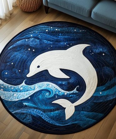 Dolphin Dance Quilted Round Mat