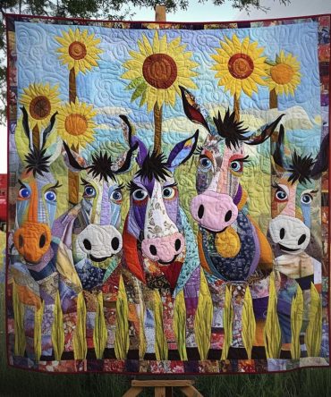 Donkey Dance Quilted Blanket