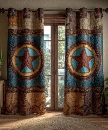 Double Star Medallion Quilted Curtains