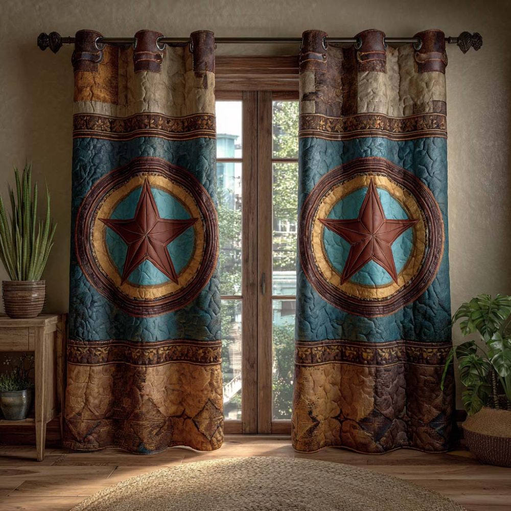 Double Star Medallion Quilted Curtains