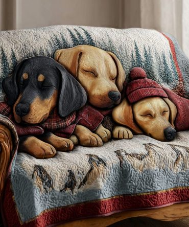 Doxie Dreams Quilted Sofa Cover