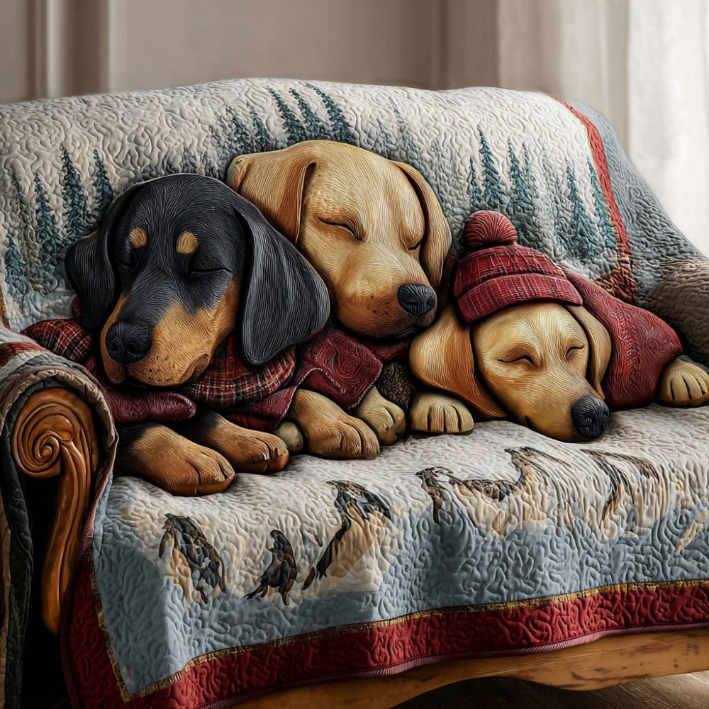 Doxie Dreams Quilted Sofa Cover