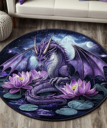 Dragon Bloom Quilted Round Mat