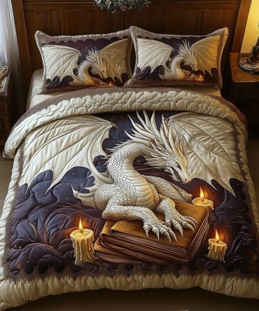 Dragon Mist 3-Piece Quilted Bedding Set