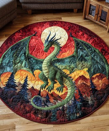 Dragon Moon Quilted Round Mat