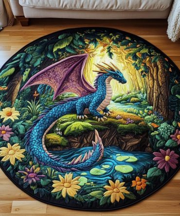 Dragon Oath Quilted Round Mat
