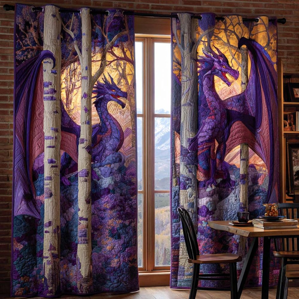 Dragon Scales Quilted Curtains