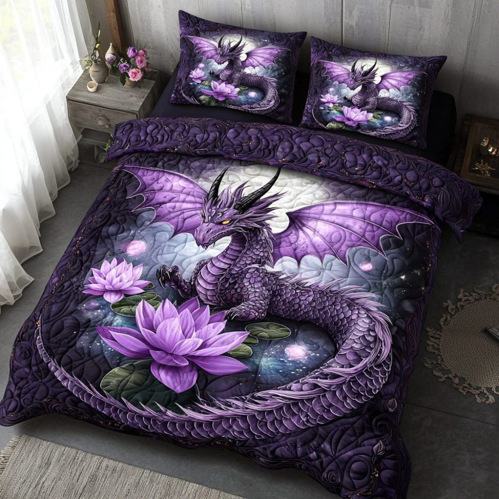 Dragon Spirit 3-Piece Quilted Bedding Set