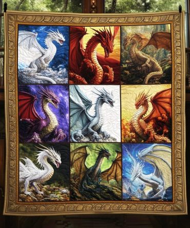 Dragon Symphony Quilted Blanket