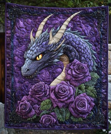 Dragon Violet Quilted Blanket
