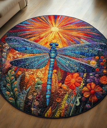 Dragonfly Delight Quilted Round Mat