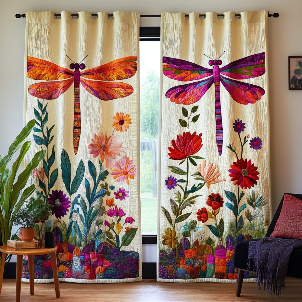 Dragonfly Dream Quilted Curtains