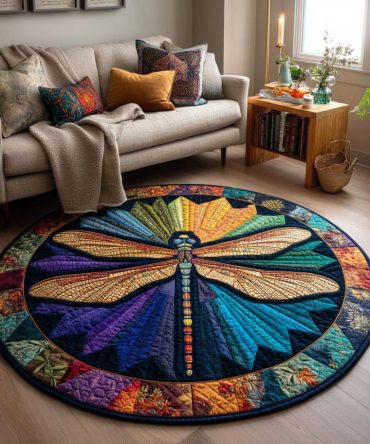 Dragonfly Dream Quilted Round Mat