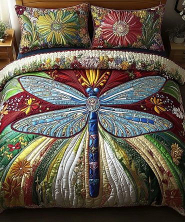 Dragonfly Dreams 3-Piece Quilted Bedding Set