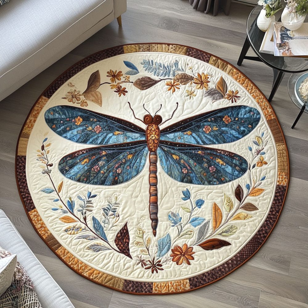 Dragonfly Glade Quilted Round Mat