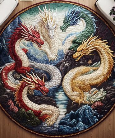 Dragons Breath Quilted Round Mat