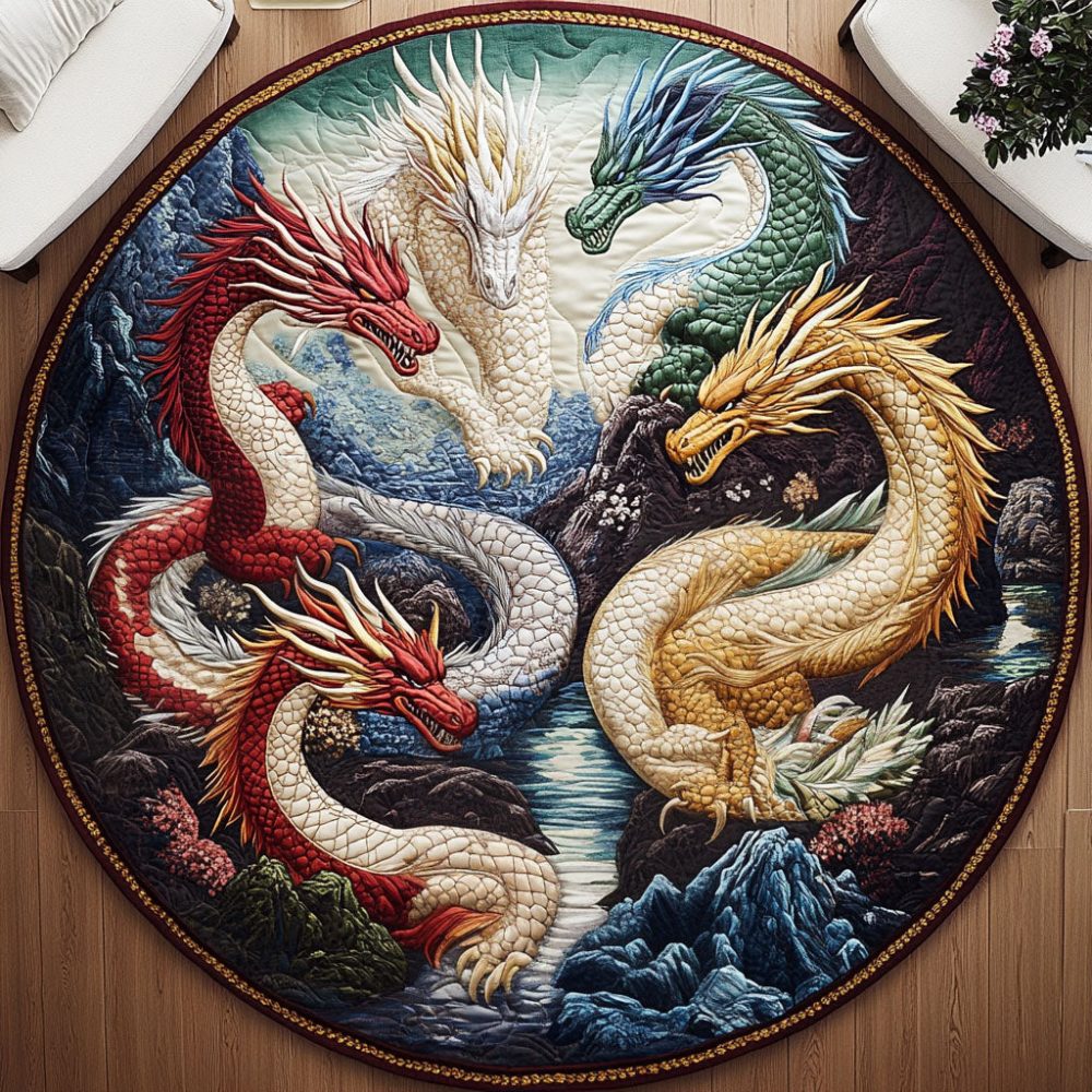 Dragons Breath Quilted Round Mat