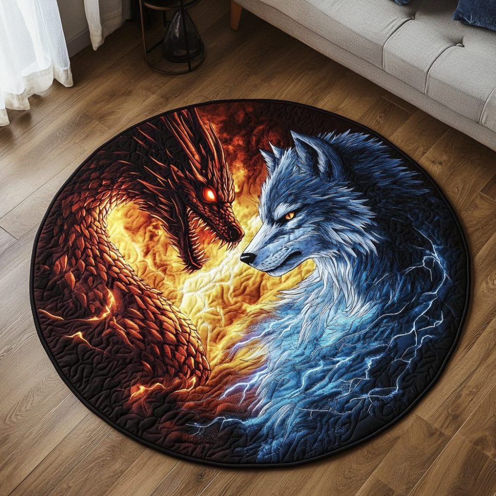 Dragonstar Ring Quilted Round Mat