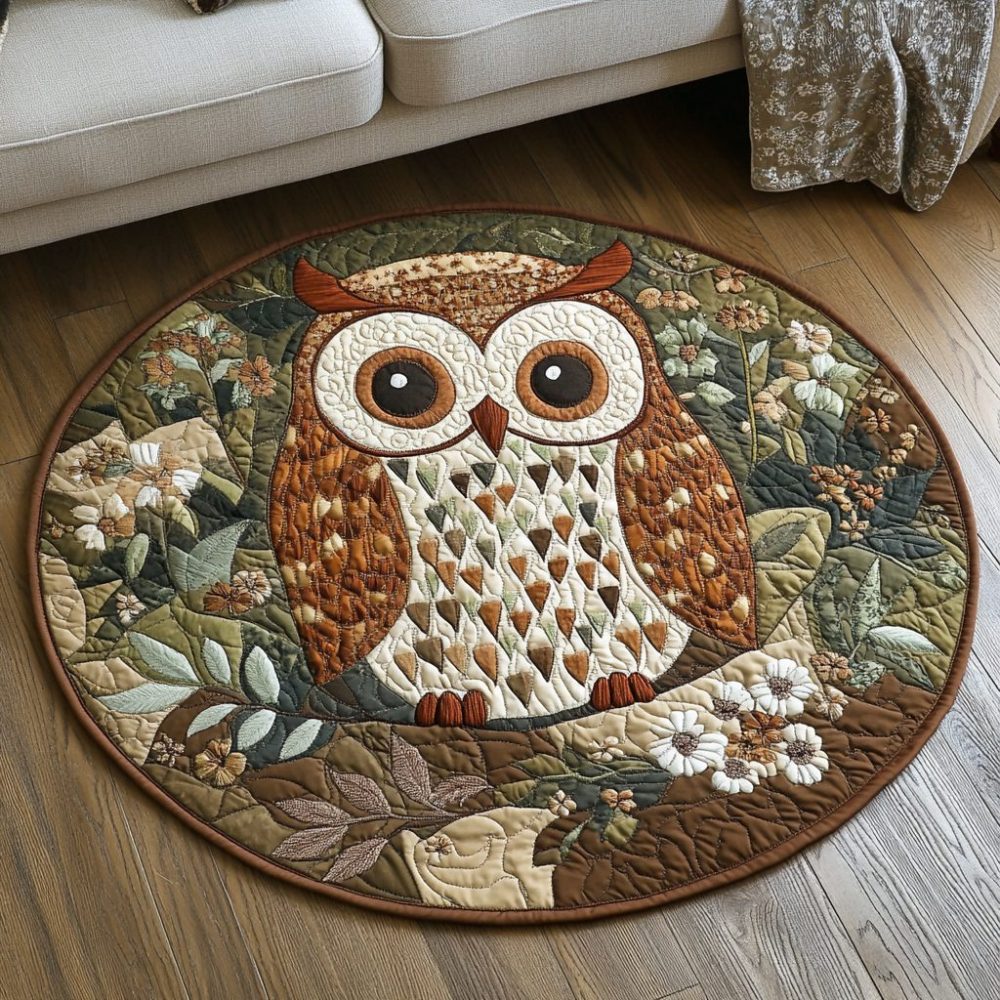 Dream Owl Quilted Round Mat