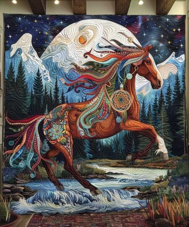 Dreamcatcher Horse Quilted Blanket