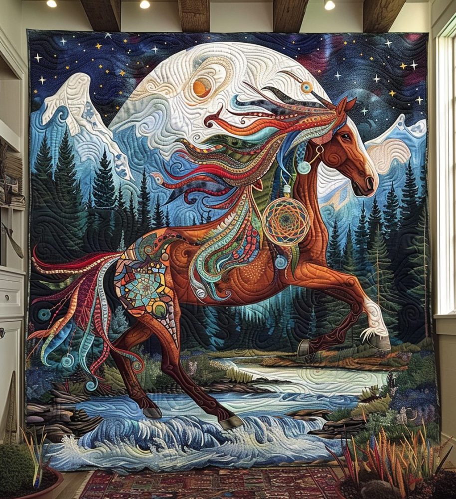 Dreamcatcher Horse Quilted Blanket