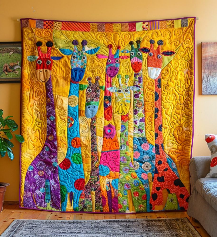 Dreamy Giraffe Quilted Blanket