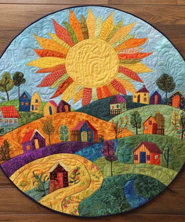 Dreamy Rise Quilted Round Mat