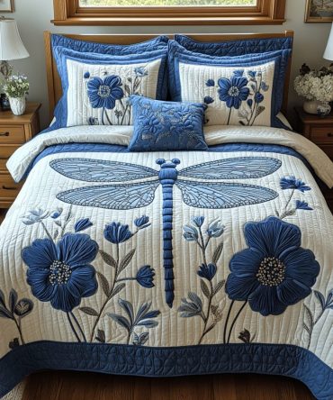 Drifting Wings 3-Piece Quilted Bedding Set