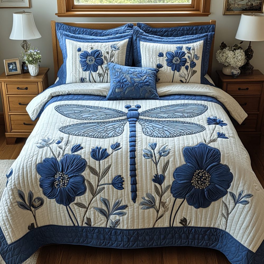 Drifting Wings 3-Piece Quilted Bedding Set