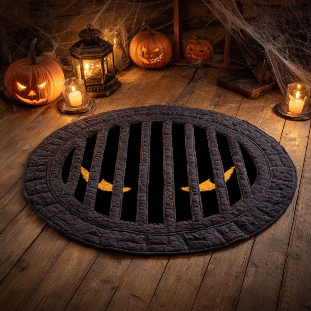 Dungeon Grate Portal Quilted Round Mat