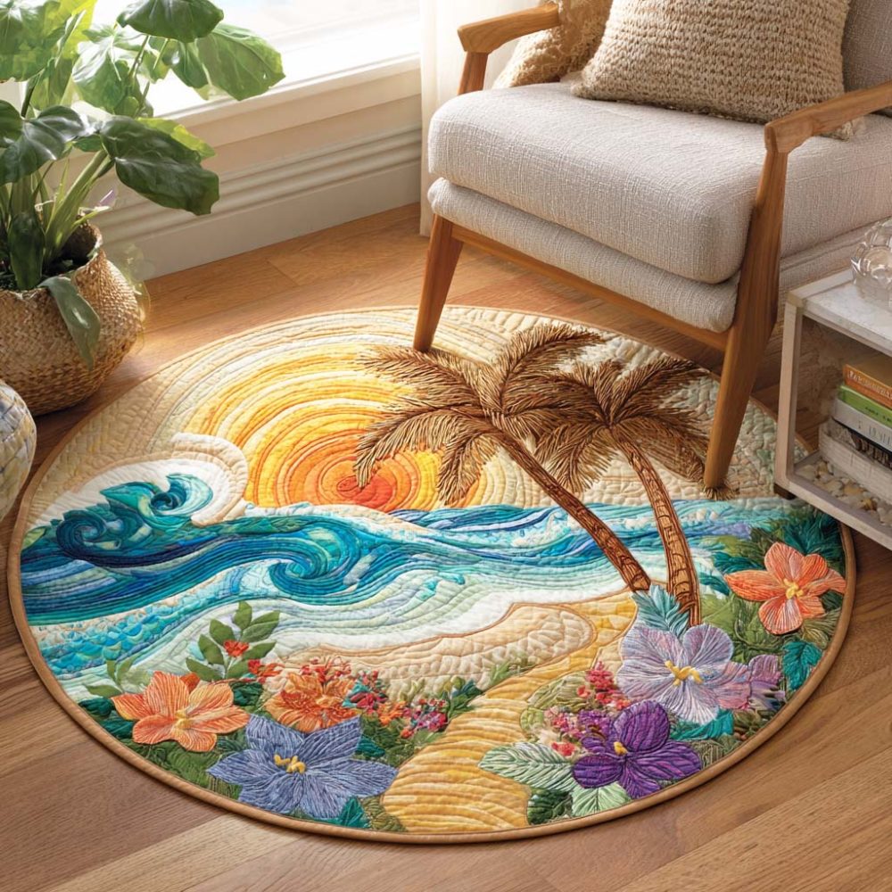 Dusk Tide Quilted Round Mat