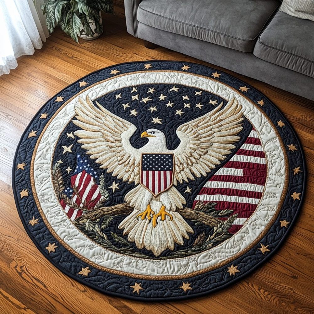 Eagle Glory Quilted Round Mat