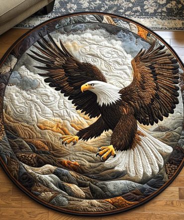 Eagle Heart Quilted Round Mat