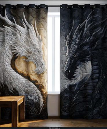 Earthbound Dragon Quilted Curtains