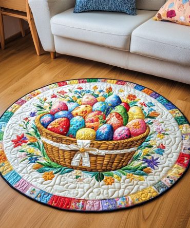 Easter Basket Quilted Round Mat