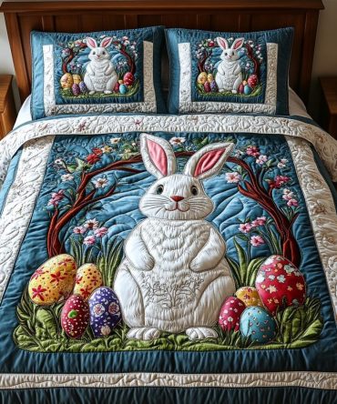 Easter Whimsy 3-Piece Quilted Bedding Set