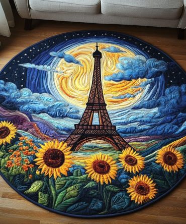 Eiffel Lights Quilted Round Mat