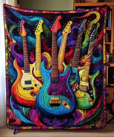 Electric Harmony Quilted Blanket