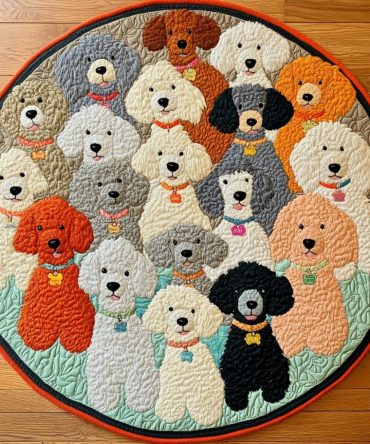 Elegant Paws Quilted Round Mat