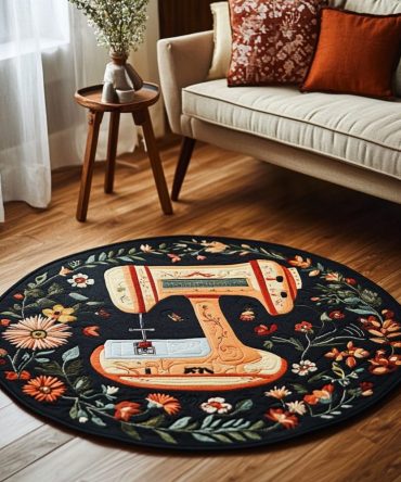 Elegant Sewing Machine Quilted Round Mat