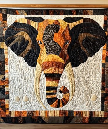Elephant Harmony Quilted Blanket