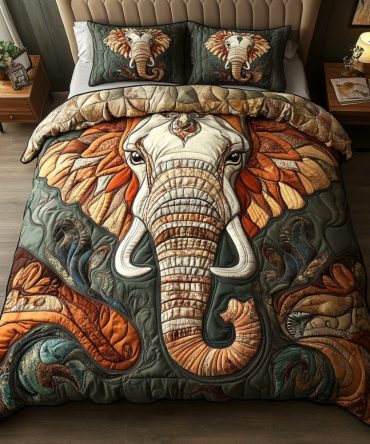 Elephant Dream 3-Piece Quilted Bedding Set