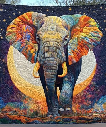 Elephant Embrace Quilted Blanket