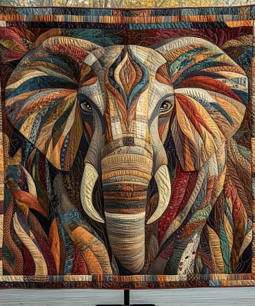 Elephant Oasis Quilted Blanket