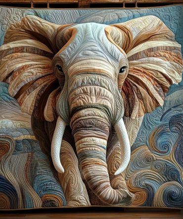 Elephant Regal March Quilted Blanket